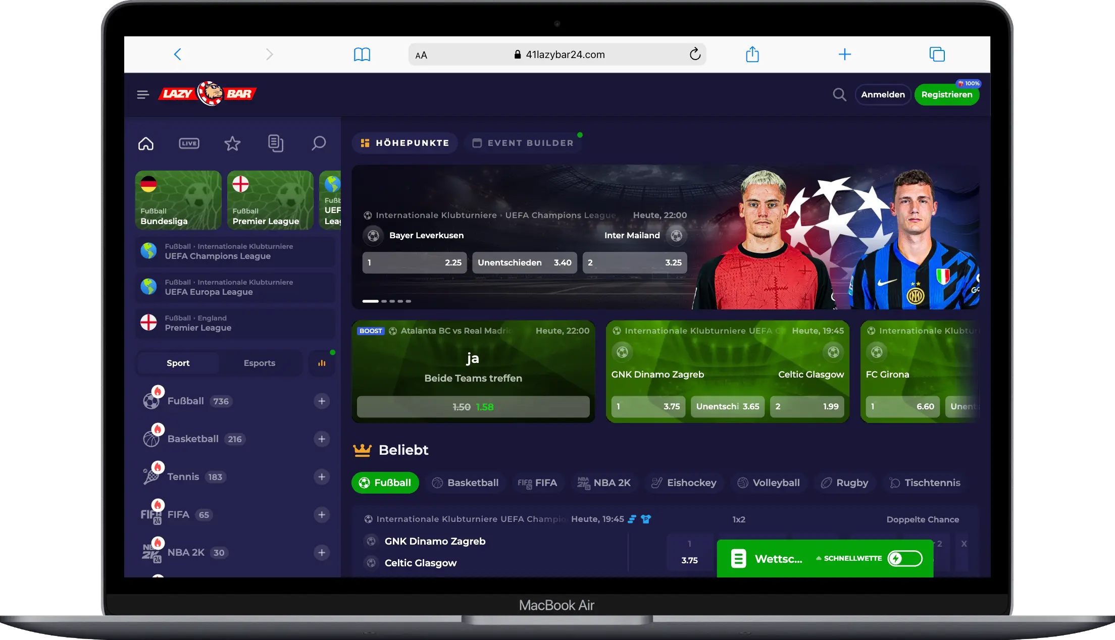 Lazybar Sportwetten