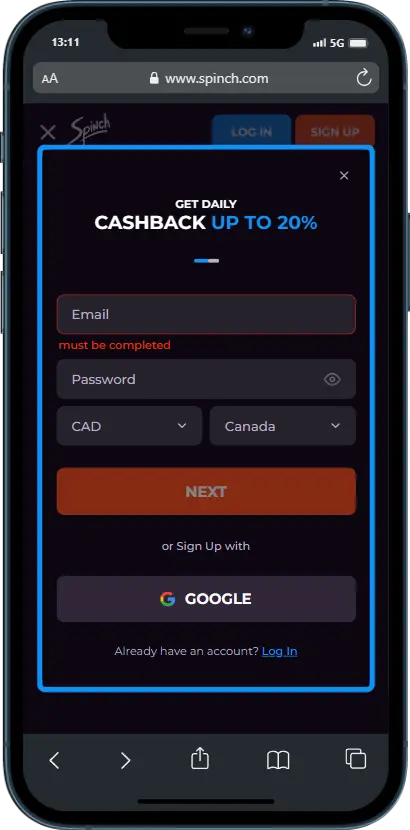 Sign up Sign up Spinch